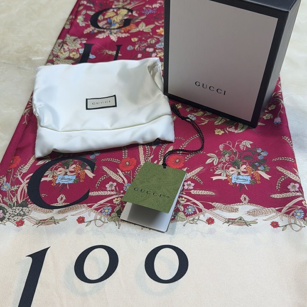 Gucci 100th Anniversary Large Floral Fringe Stole Scarf - Picture 10 of 10